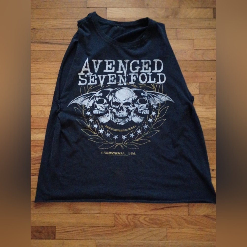 Avenged Sevenfold Black Graphic Muscle Tee